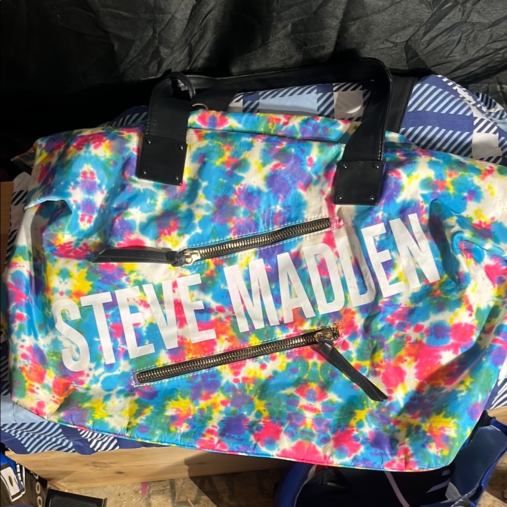Steve Madden Multicolor Tie-Dye Duffel Bag and Makeup Bag